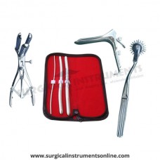 Hegar uterine dilator 3 pieces set,3-4, 9-10, 11-12, wartenberg pinwheel, mathieu speculum, grave large